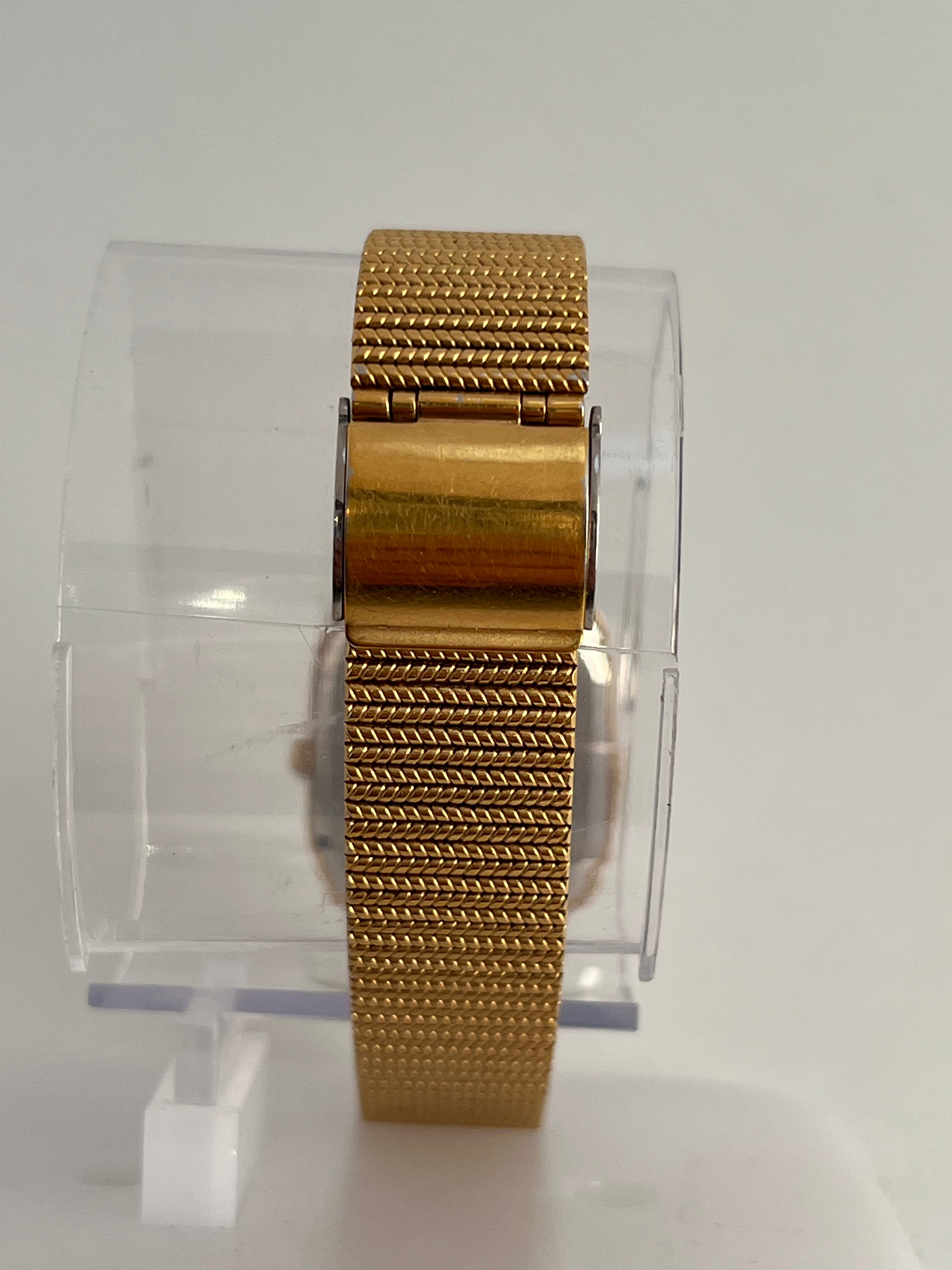 Seiko 6530-5350 Quartz Tank-Style Watch Unisex Gold Tone