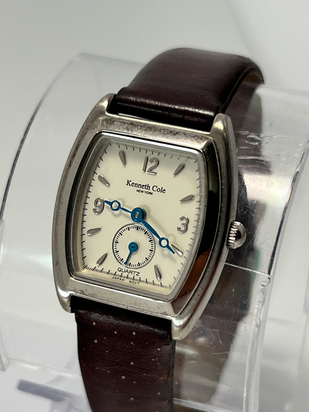 Kenneth Cole Women’s Quartz Watch Cream Dial Leather Strap