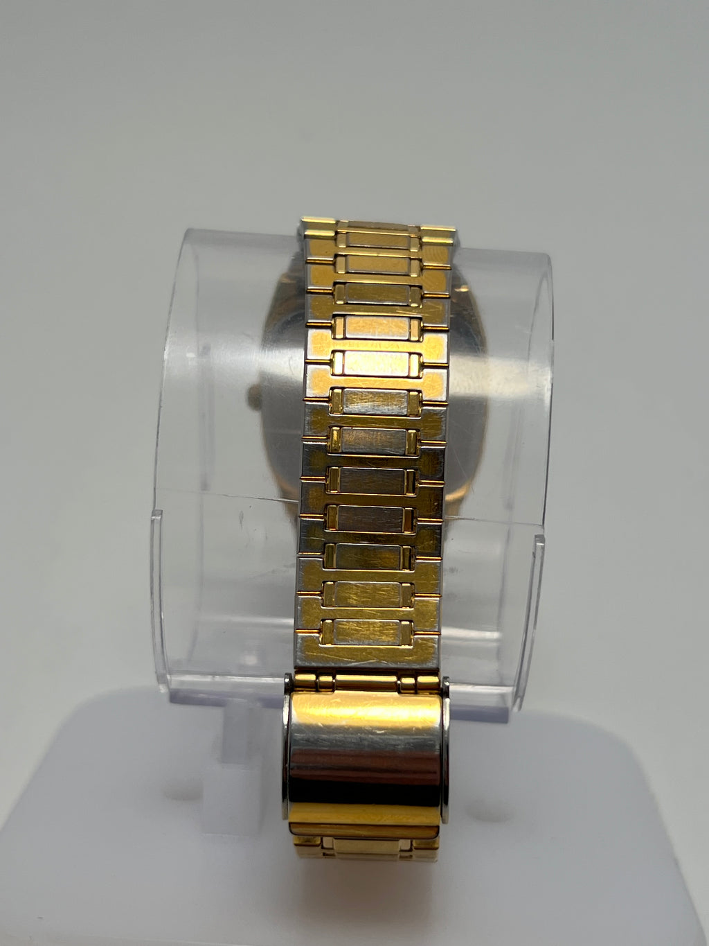 Seiko Watch Men 29mm Gold Dial Gold Tone Daydate Rectangle 6533-5010