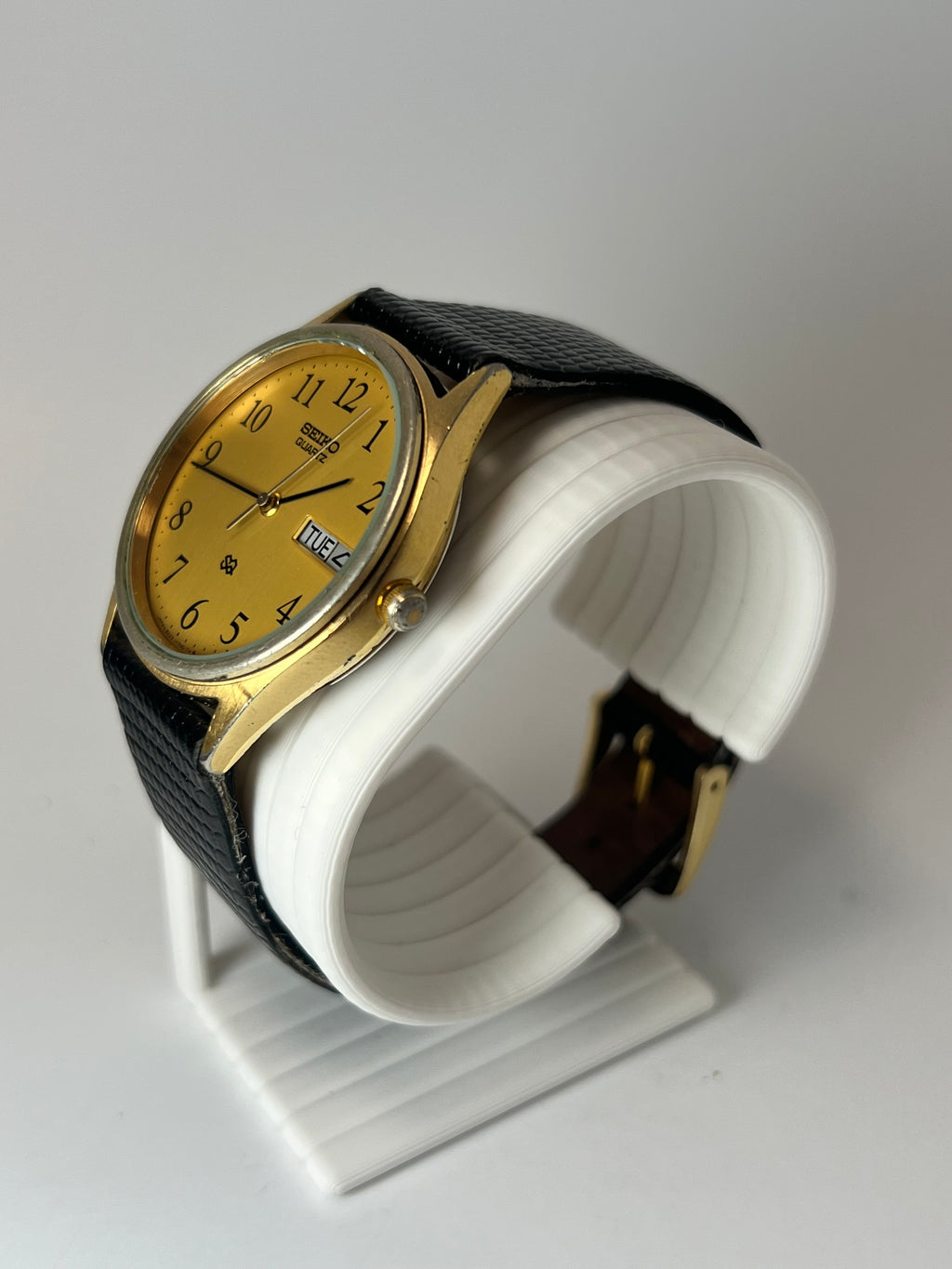 Vintage 1980’s Seiko Quartz Watch 8223-7109 Day Date Men’s Watch Leather Band