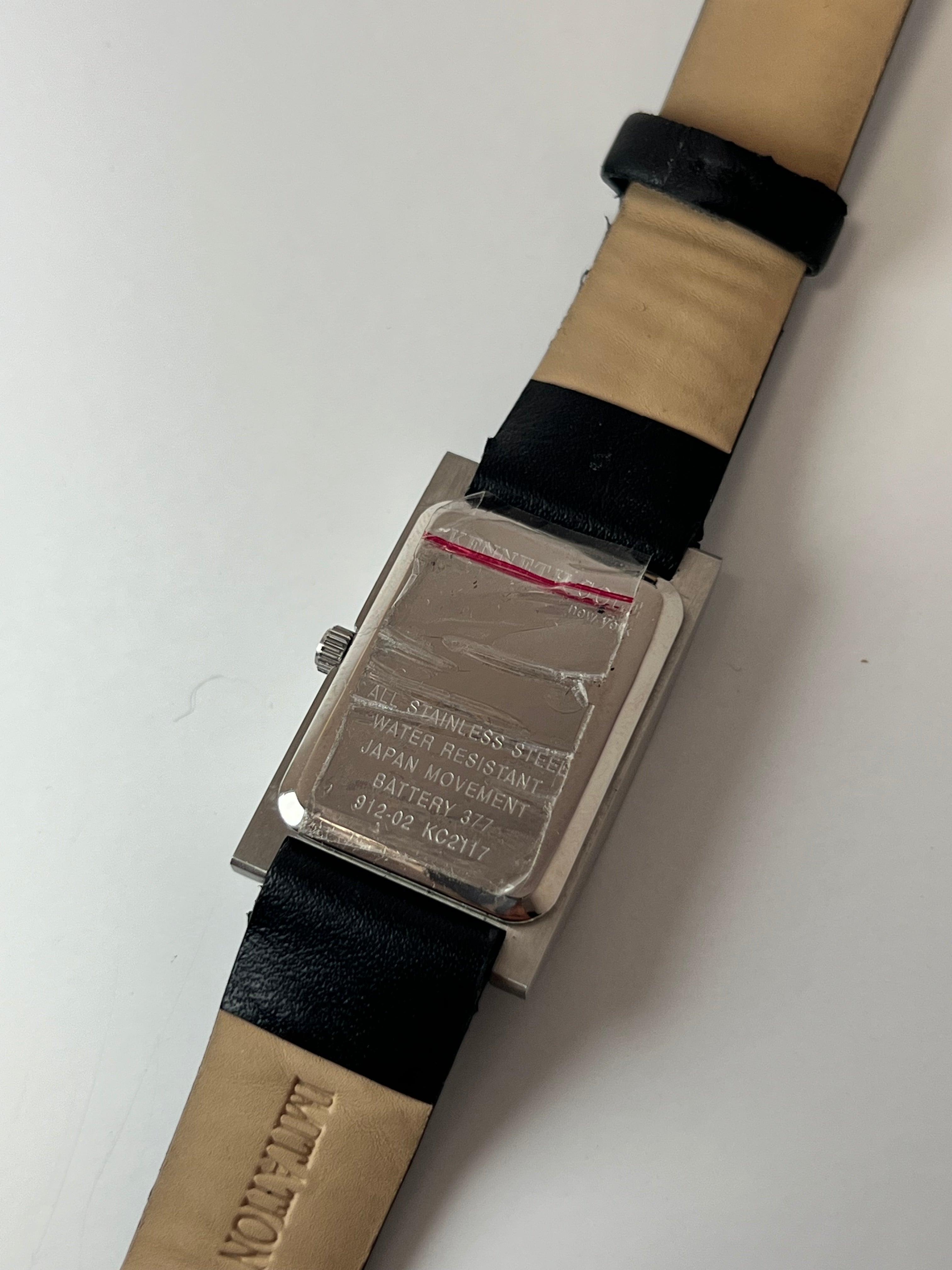 Kenneth Cole Tank Womens Watch 22mm Black Dial Leather KC2117