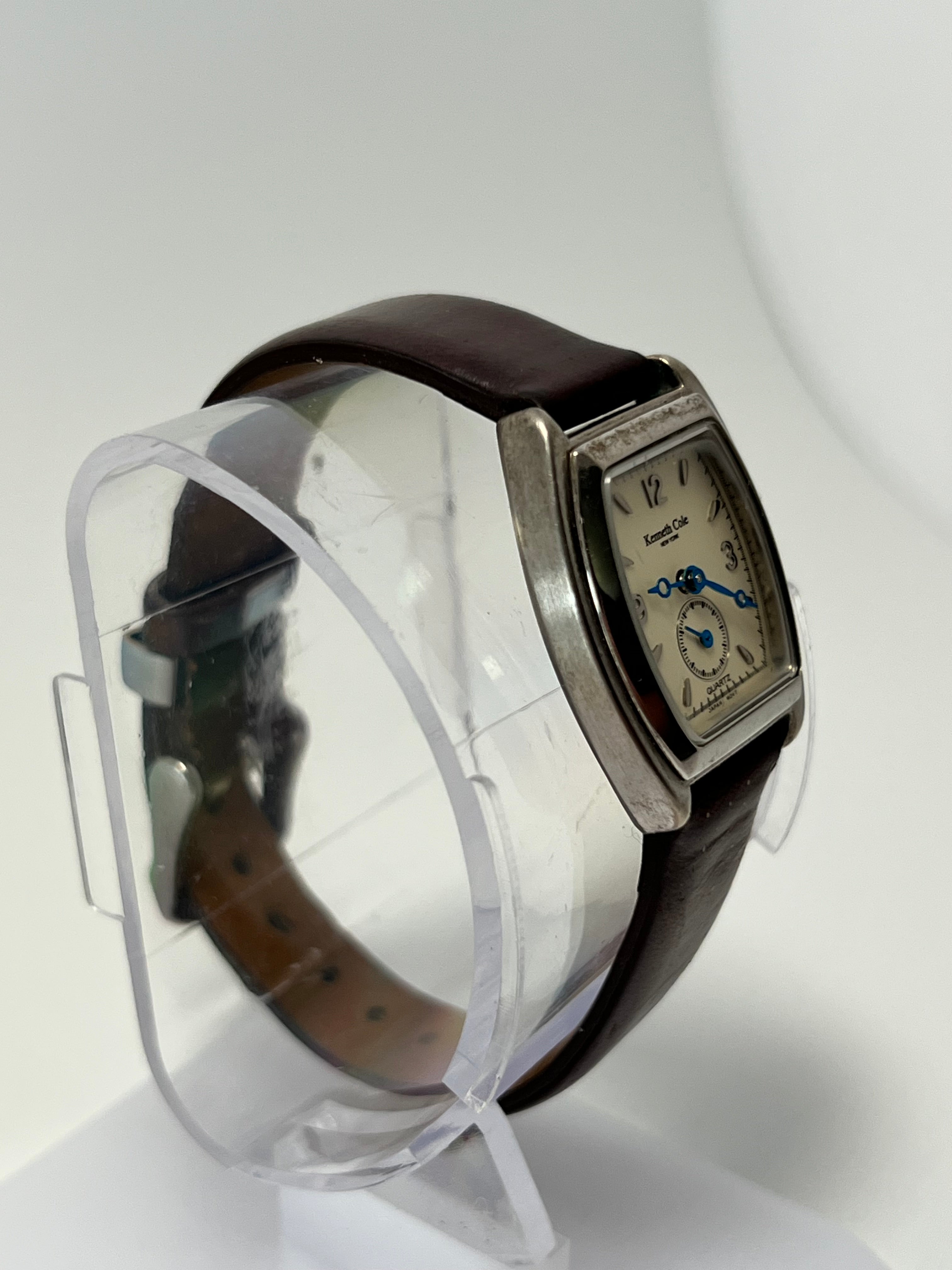 Kenneth Cole Women’s Quartz Watch Cream Dial Leather Strap