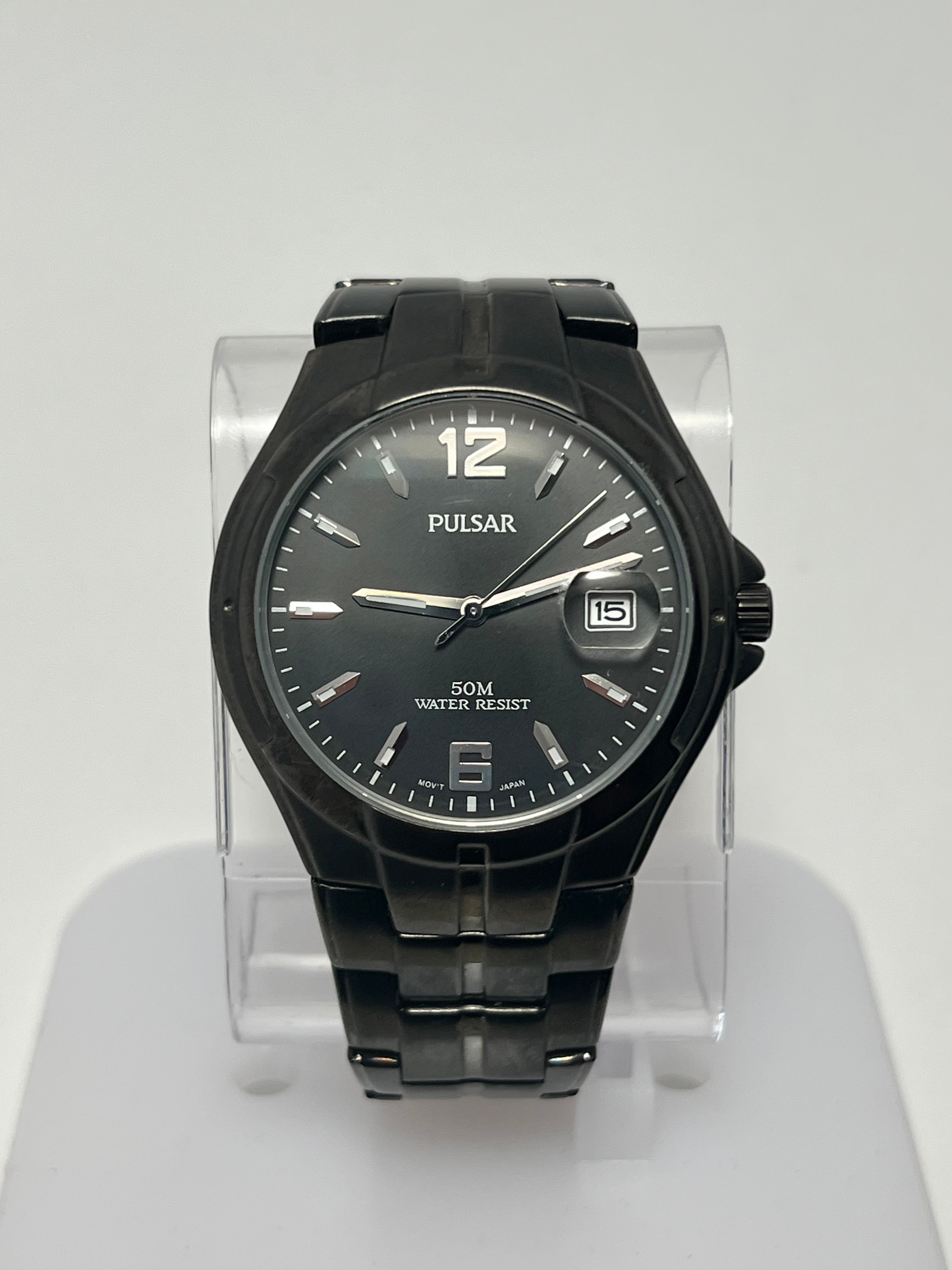 Pulsar by Seiko Men’s Black Quartz Watch  50M VX12-X286