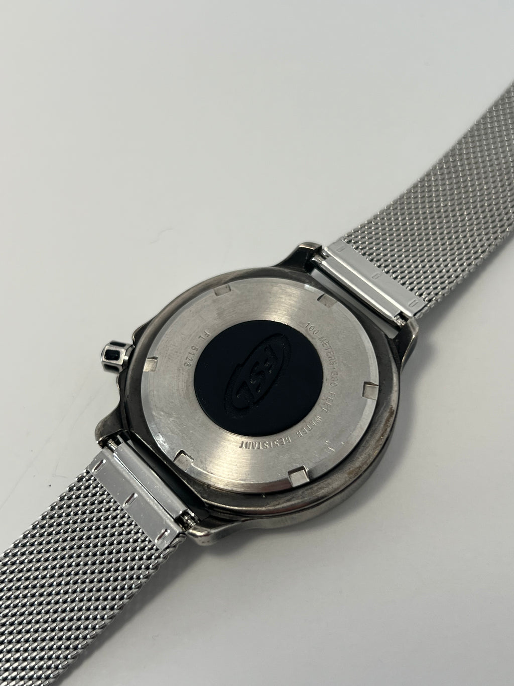 Fossil Men’s Quartz Watch Cream Dial Metal Mesh Strap