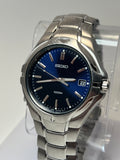Vintage Seiko Men's Quartz Watch 7N42-7C00 Blue Dial 38mm