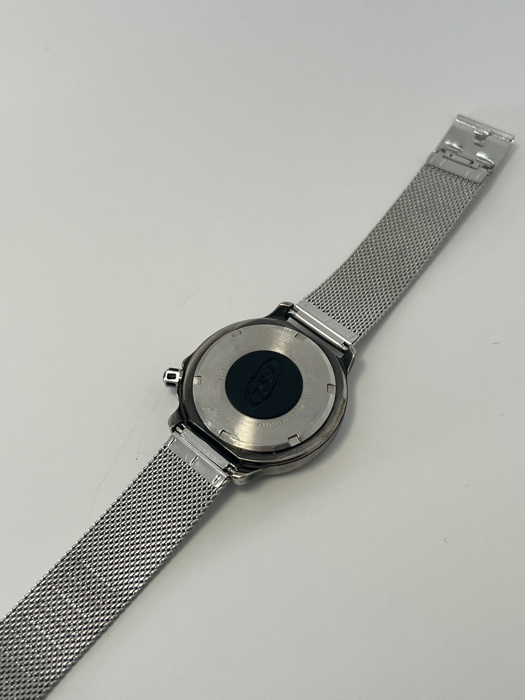 Fossil Men’s Quartz Watch Cream Dial Metal Mesh Strap