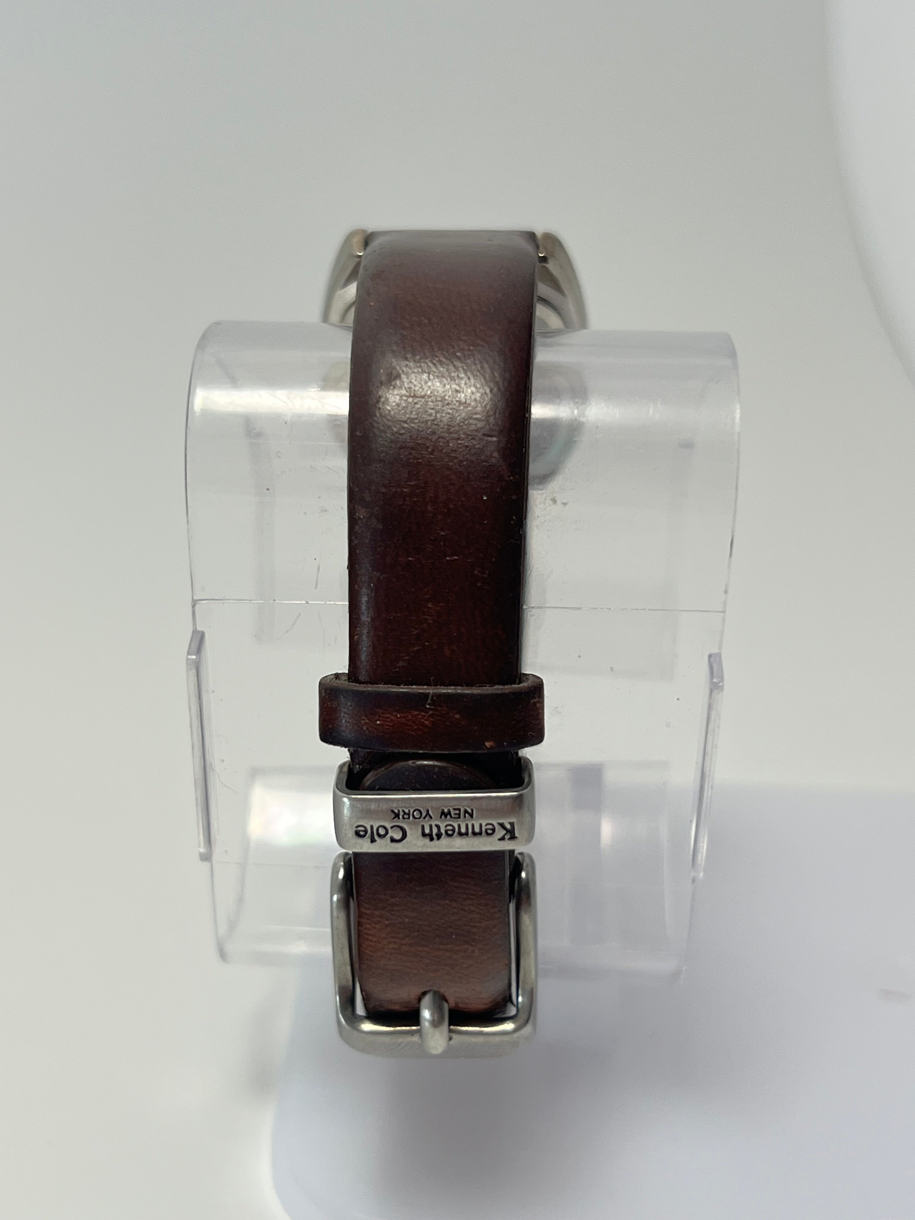 Kenneth Cole Women’s Quartz Watch Cream Dial Leather Strap
