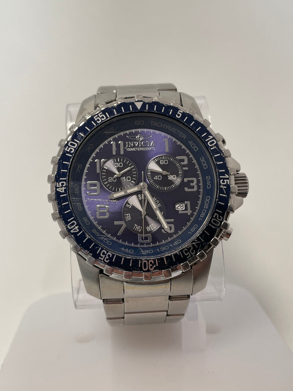 Invicta 6621 Men's 45mm Specialty Chronograph Blue Dial Silver Tone SS Watch