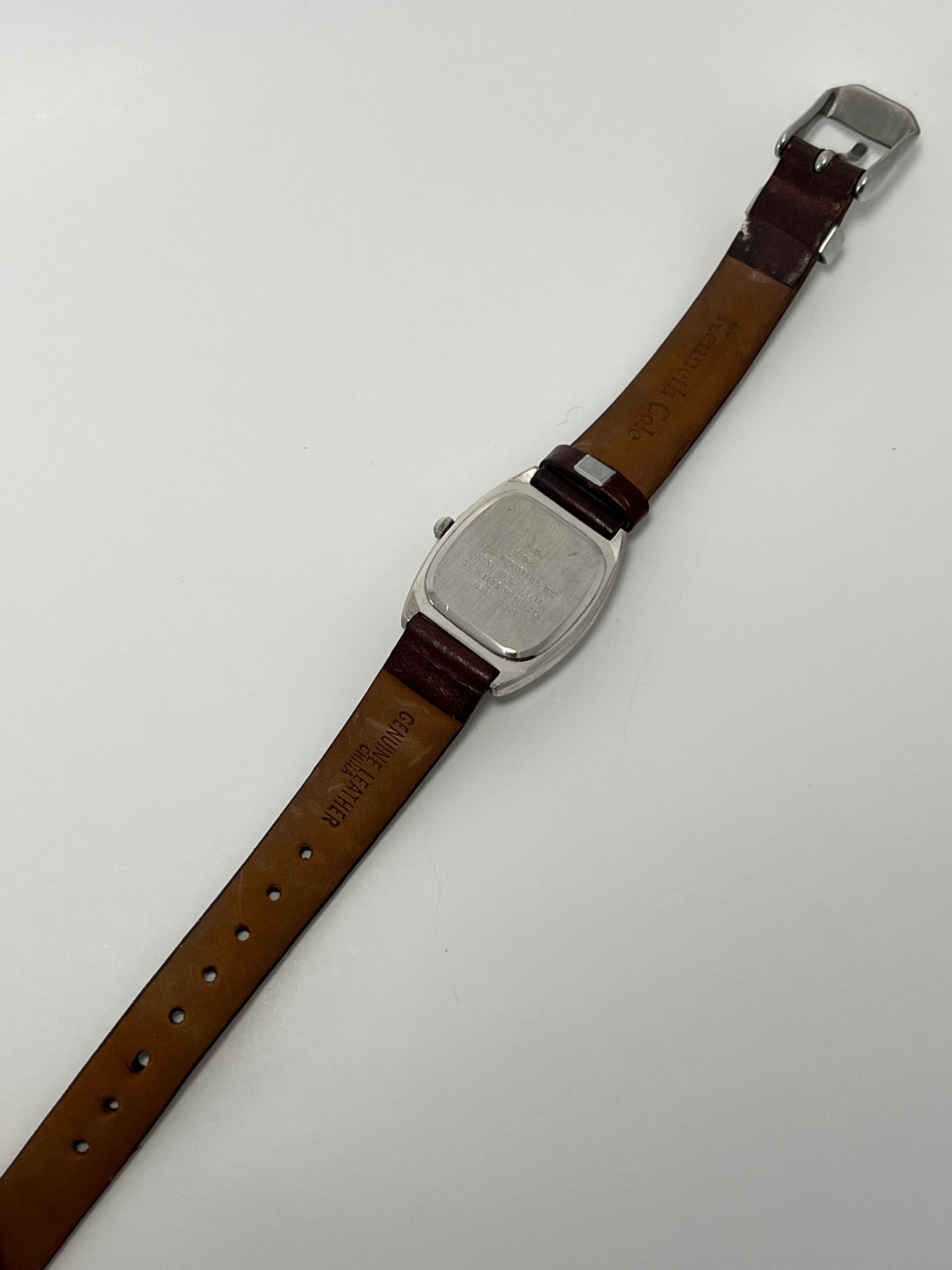 Kenneth Cole Women’s Quartz Watch Cream Dial Leather Strap