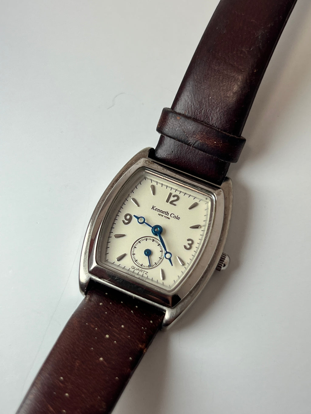 Kenneth Cole Women’s Quartz Watch Cream Dial Leather Strap