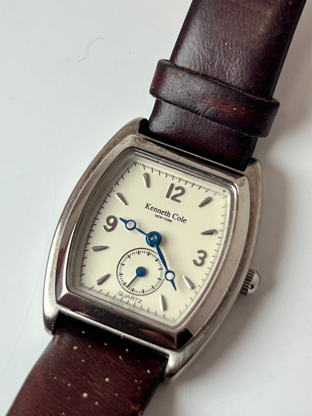 Kenneth Cole Women’s Quartz Watch Cream Dial Leather Strap