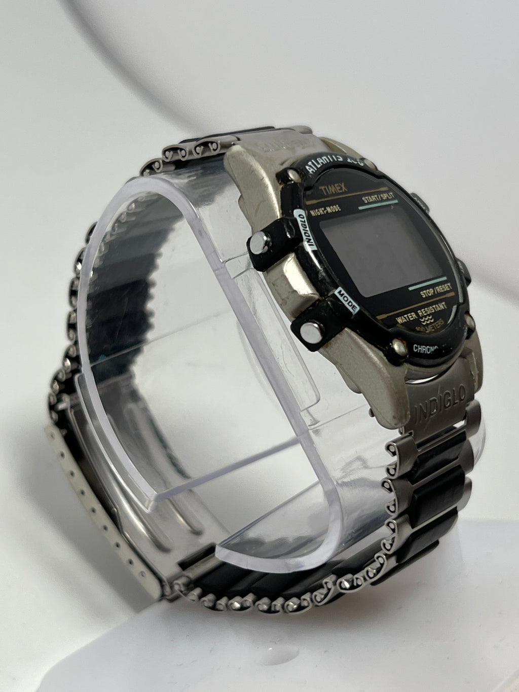 1993 Timex Atlantis 100 Indiglo Digital Watch Mens 40mm Chrono Alarm