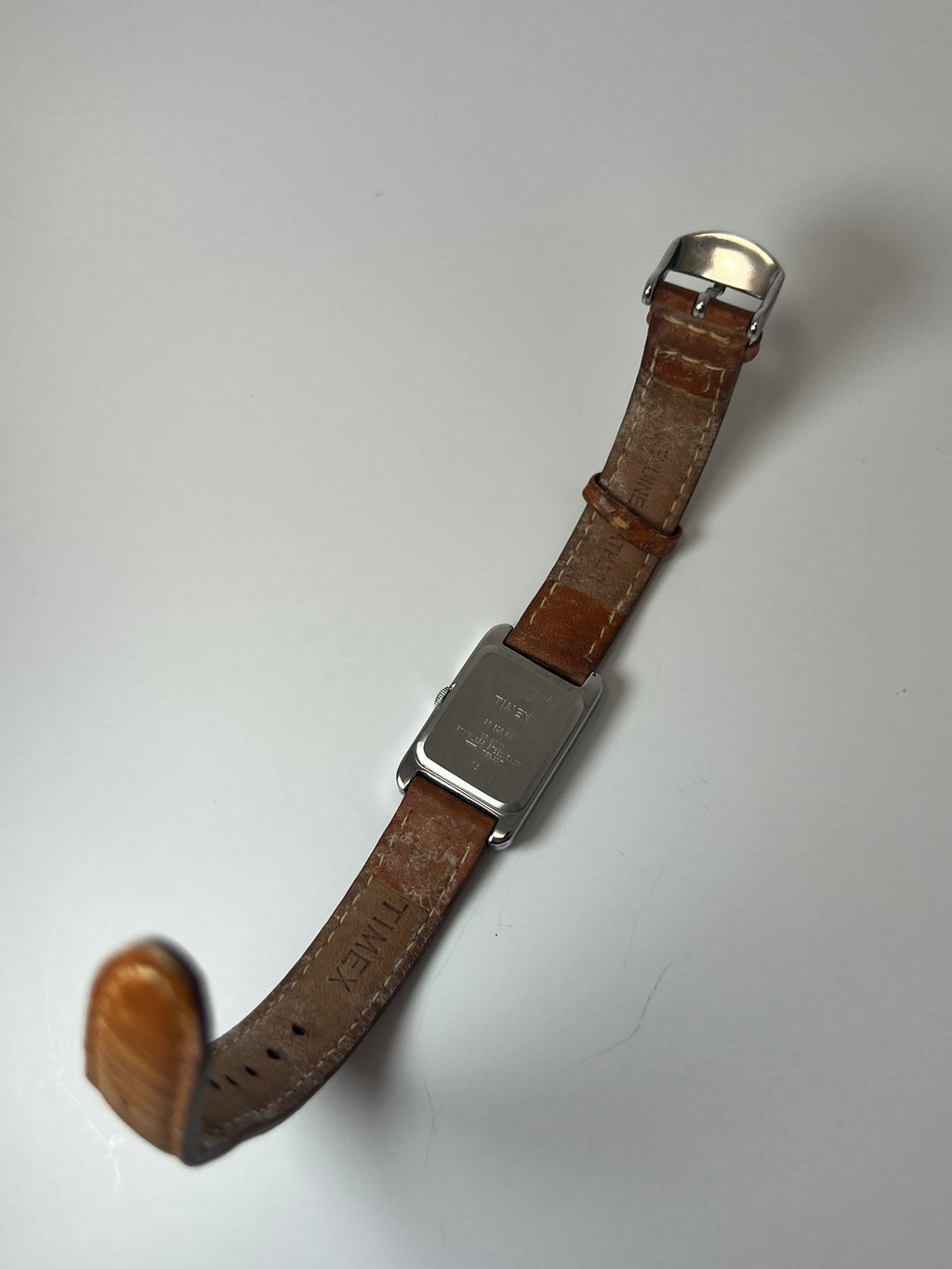 Timex Tank Cream Dial Leather Strap 20mm Womens Quartz Watch