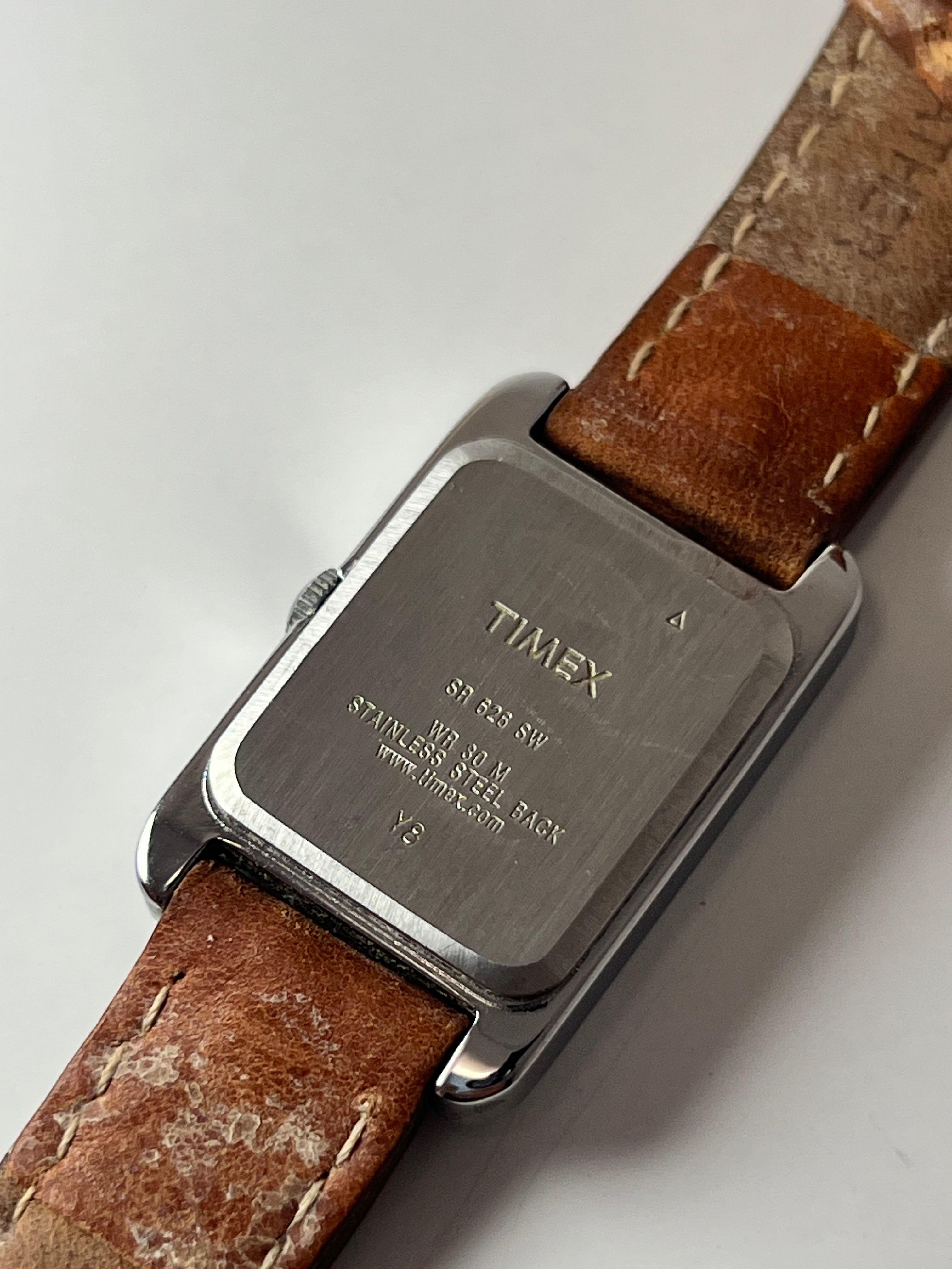 Timex Tank Cream Dial Leather Strap 20mm Womens Quartz Watch