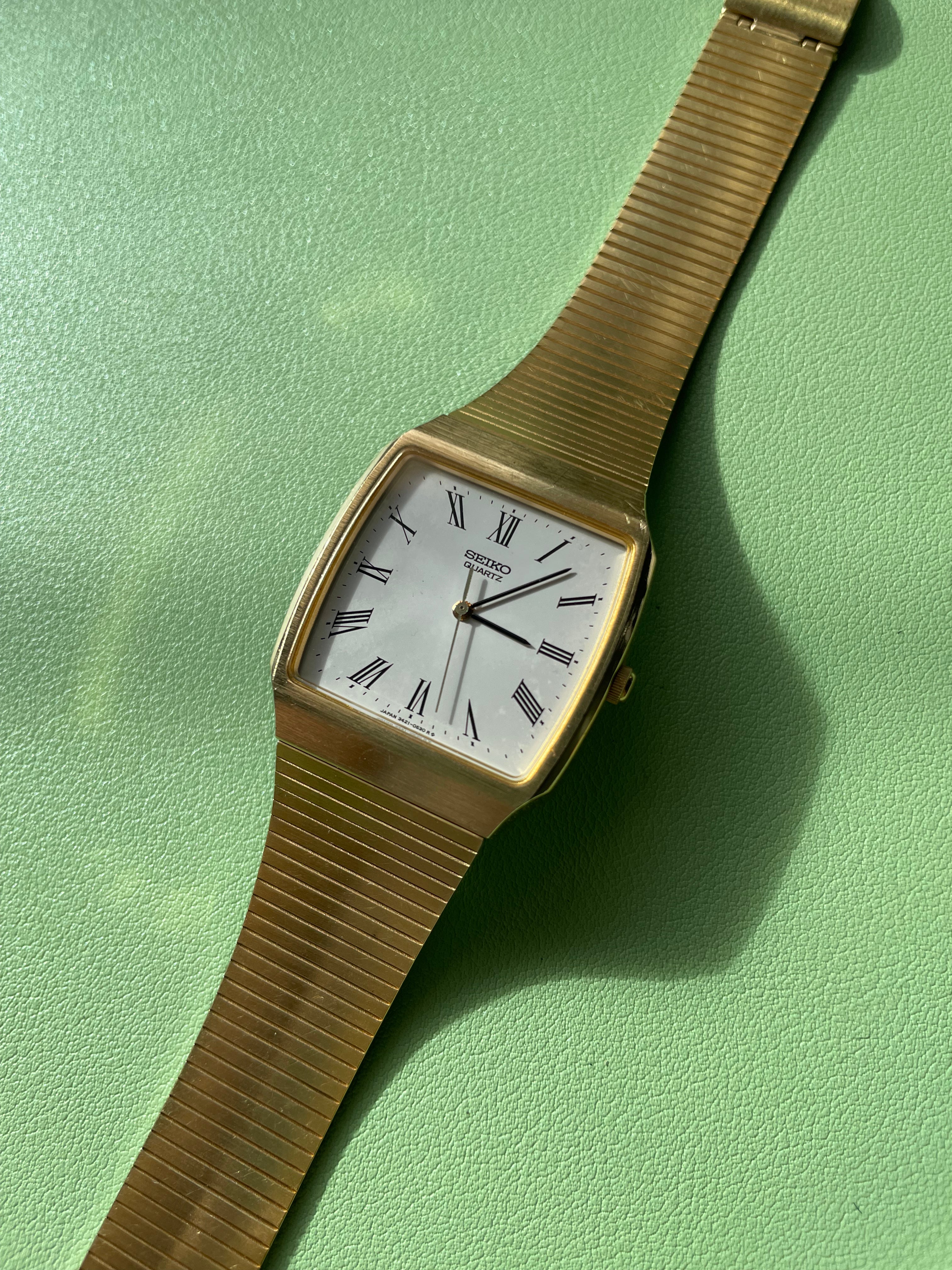 Gold Plated Vintage Seiko Quartz Men’s Watch 3421-5220
