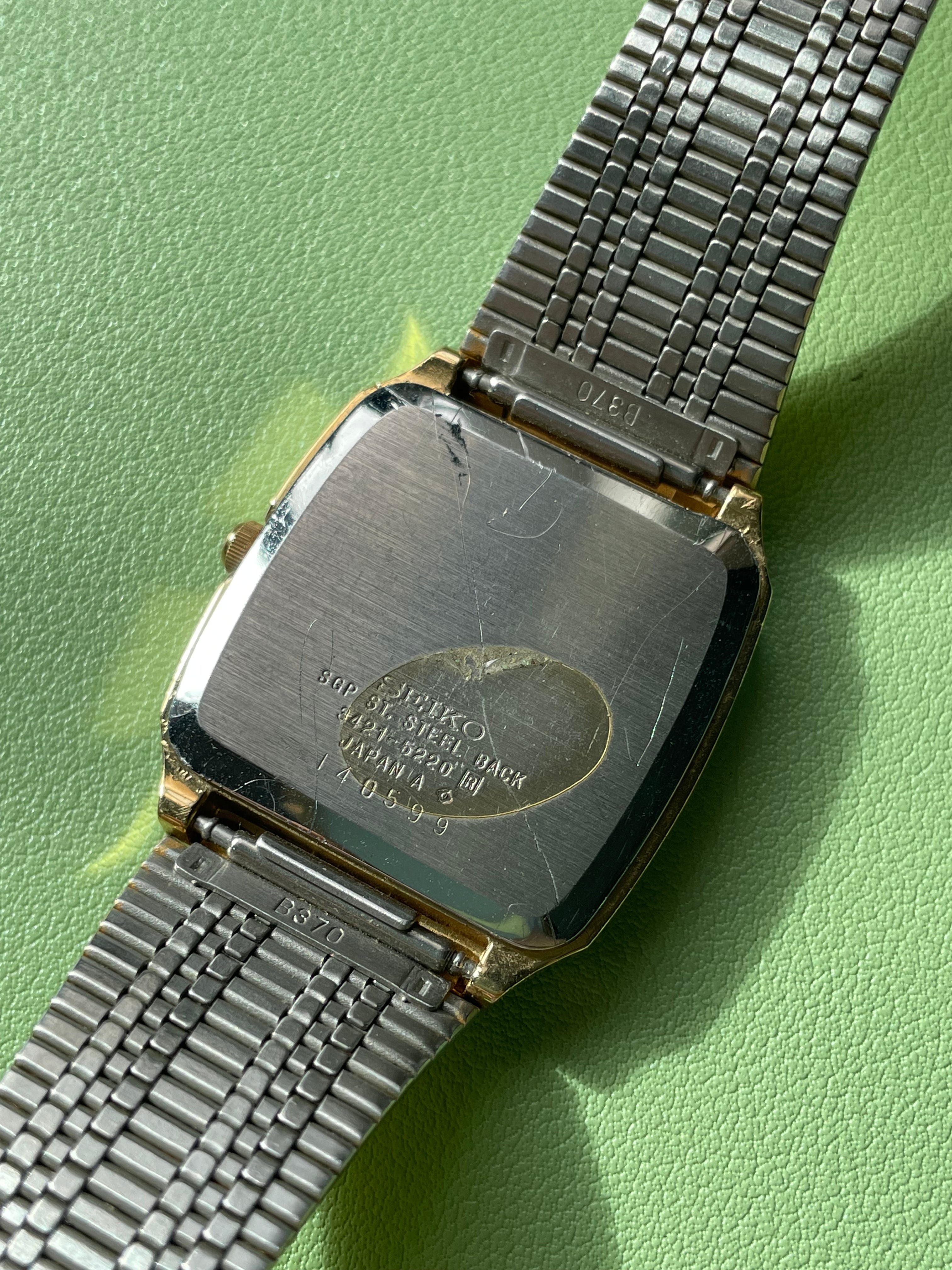 Gold Plated Vintage Seiko Quartz Men’s Watch 3421-5220